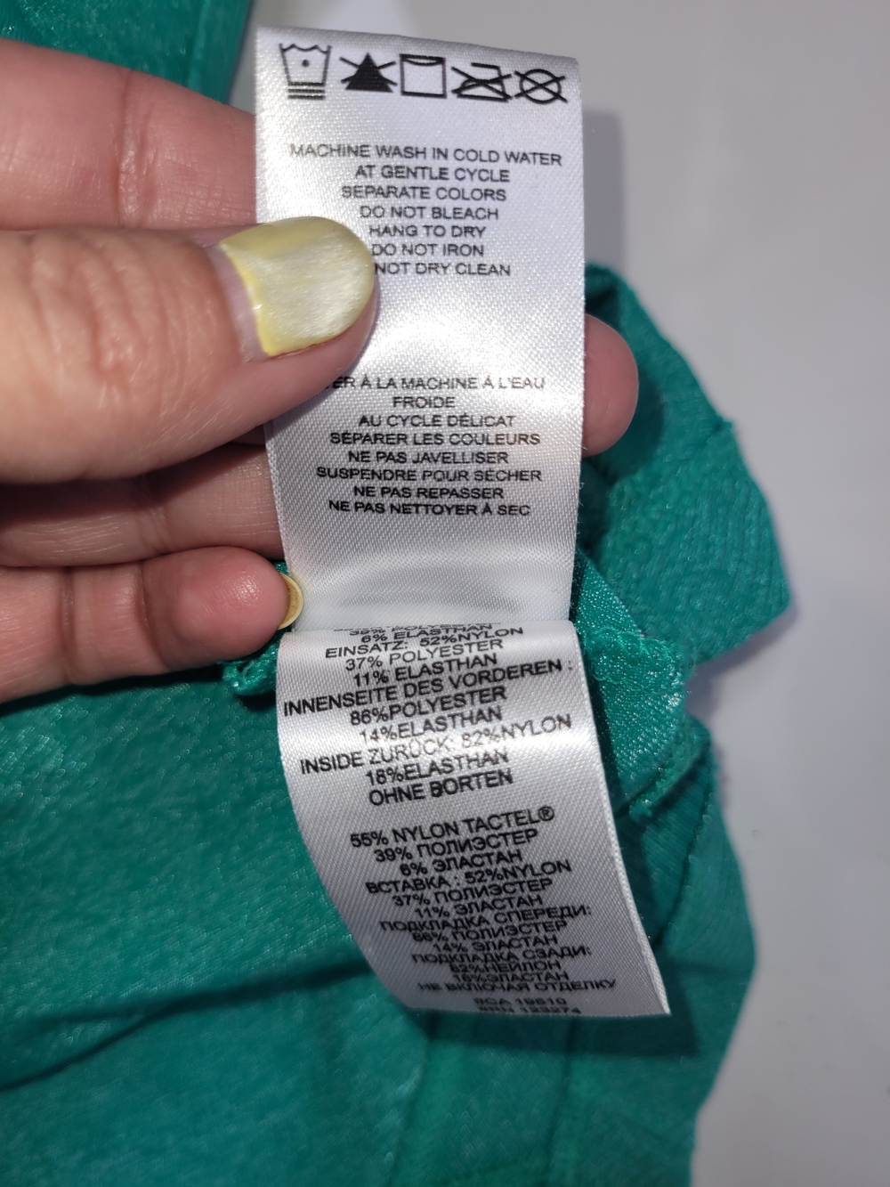 Lolë Emerald Green Glitter Strappy Tank Top Asymmetrical Hem XS - Picture 8 of 13